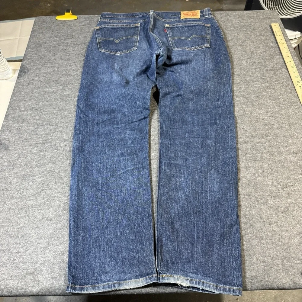 Levi's 505 Jeans Mens 36x32 (36x31.5) Regular Fit Straight Leg Dark Wash Denim